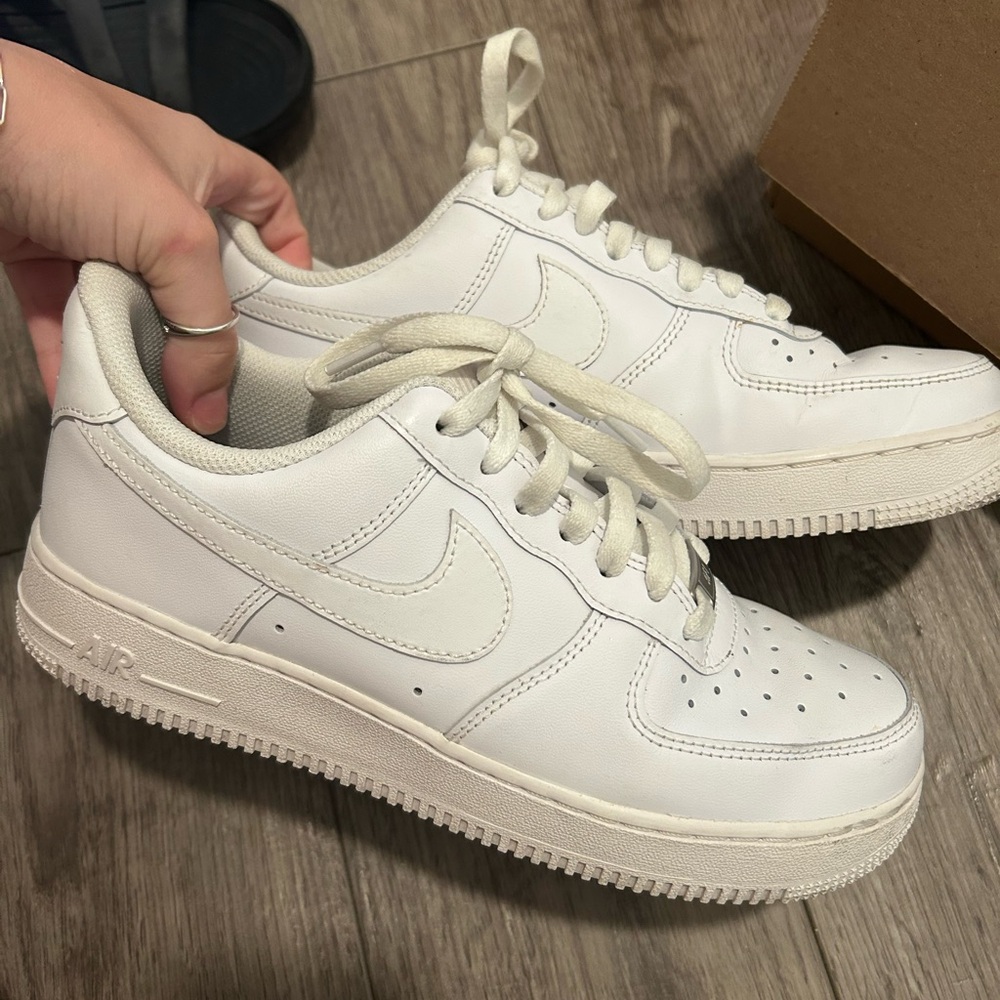 Nike Air Force 1 White Leather Shoes